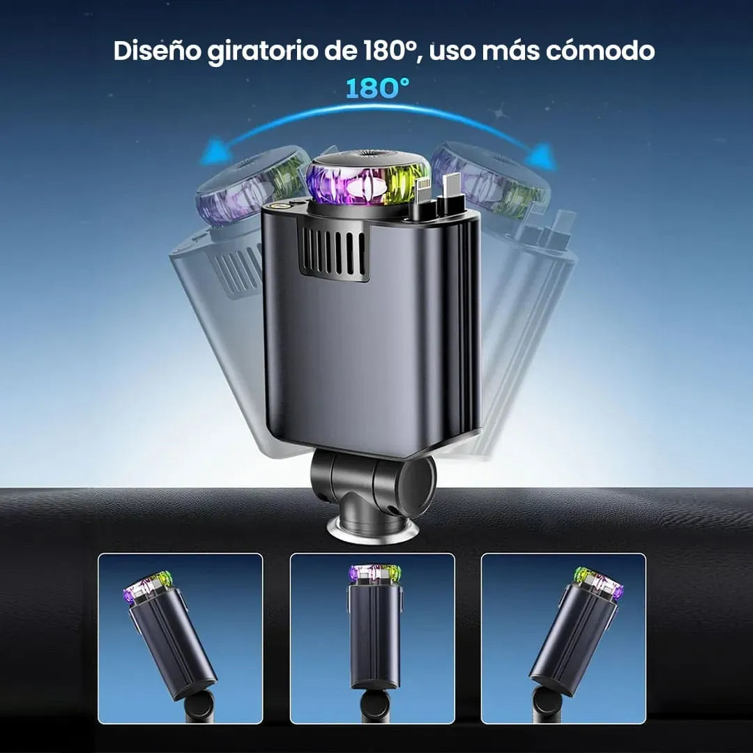 AromaDrive 5 en 1 — Aroma, luz y energía en un solo dispositivo.