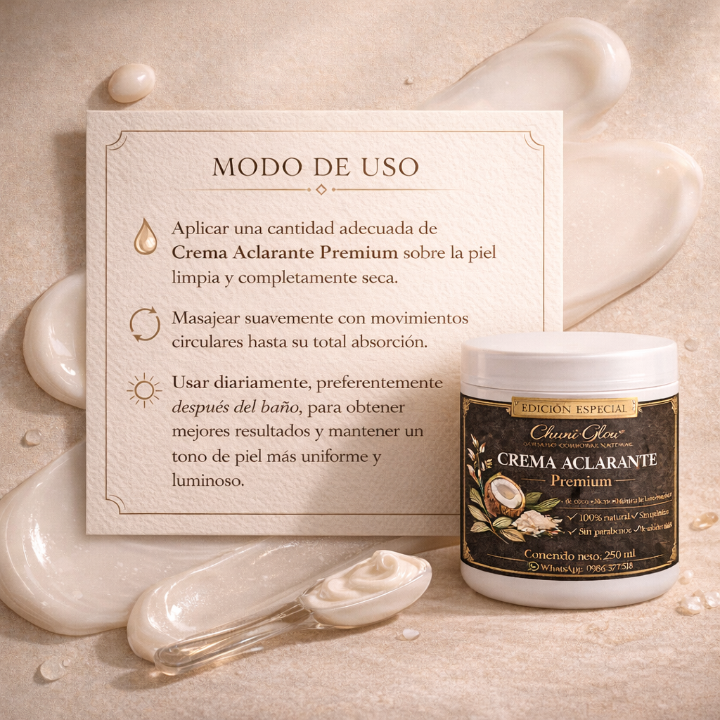 ✨ Crema Aclarante Premium, Tono más uniforme , Piel luminosa , Cuidado natural....