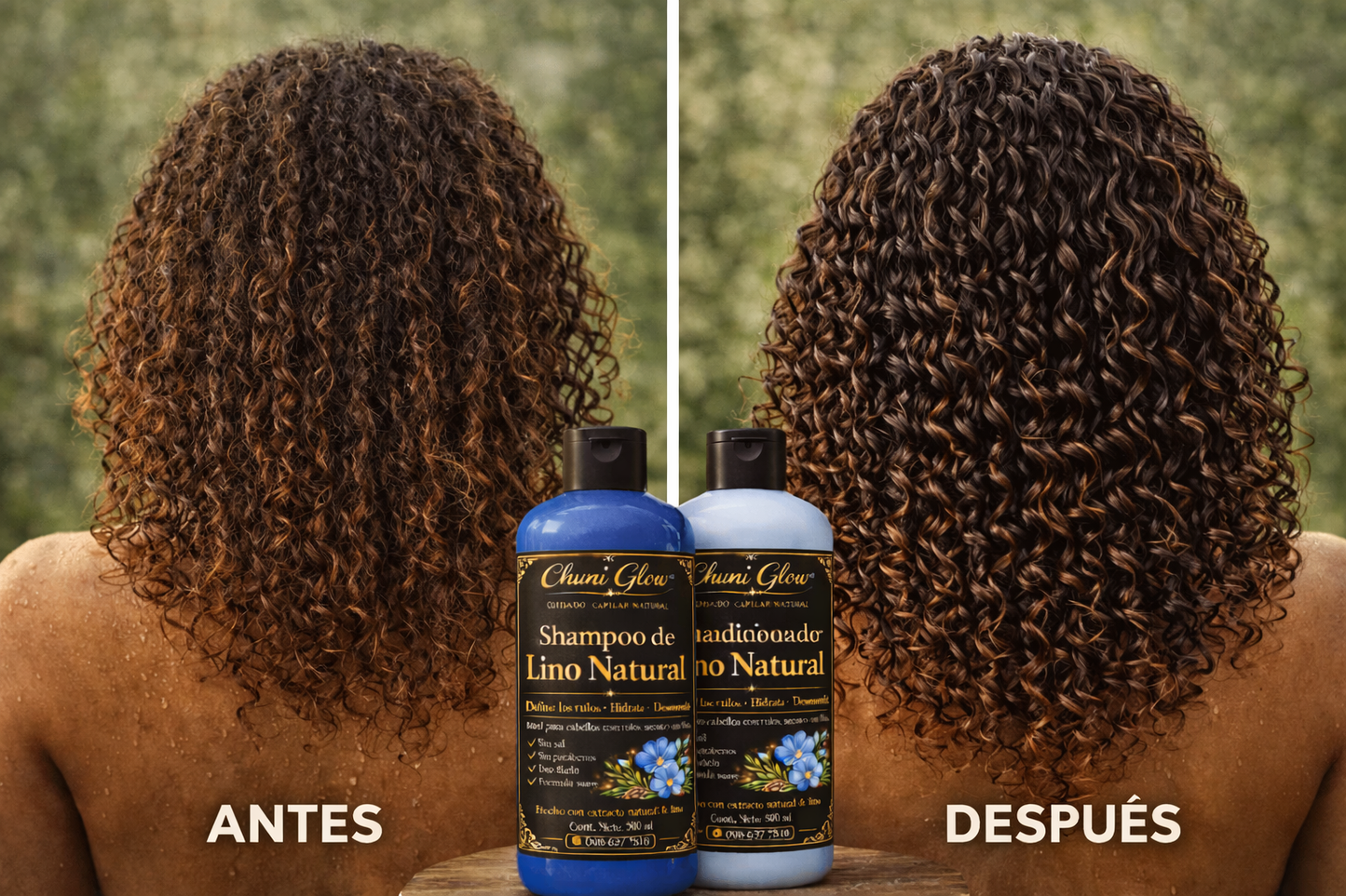 Shampoo y acondicionador de rulos,  definidos, hidratados y sin frizz en menos de 30 días.