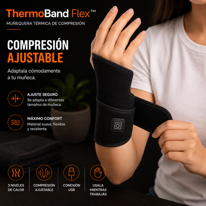 ThermoBand Flex™⭐⭐⭐⭐⭐- Muñequera Térmica de Compresión