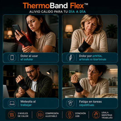 ThermoBand Flex™⭐⭐⭐⭐⭐- Muñequera Térmica de Compresión