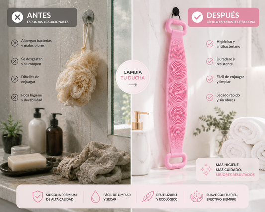 Cepillo Exfoliante de Silicona para Espalda y cuerpo ⭐ ⭐ ⭐ ⭐ ⭐