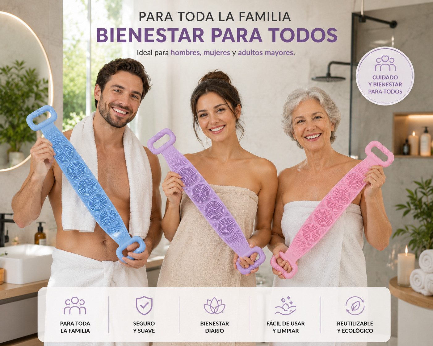 Cepillo Exfoliante de Silicona para Espalda y cuerpo ⭐ ⭐ ⭐ ⭐ ⭐