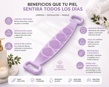 Cepillo Exfoliante de Silicona para Espalda y cuerpo ⭐ ⭐ ⭐ ⭐ ⭐