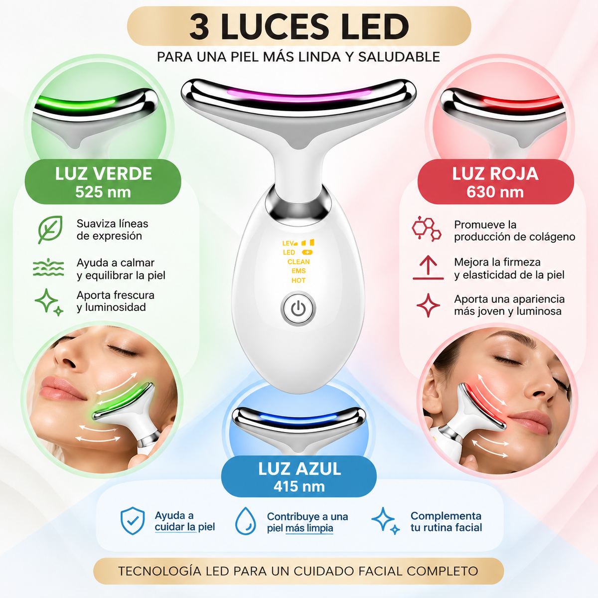 ✨ Lifting Facial LED 7 en 1 – Reafirma, Tonifica y Rejuvenece tu Piel ✨