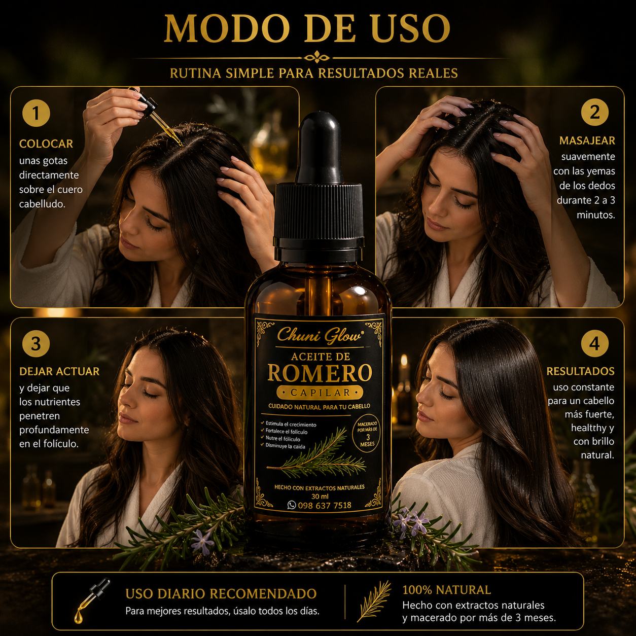 🌿 Aceite de Romero- Producto esencial para la recuperación capilar