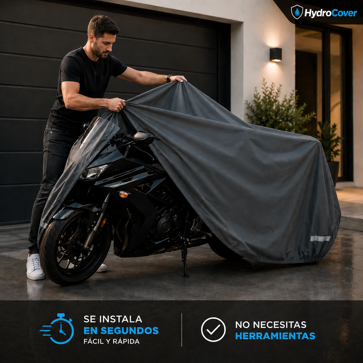 HydroCover Moto ⭐⭐⭐⭐⭐- La funda 100% impermeable que tu moto necesita.
