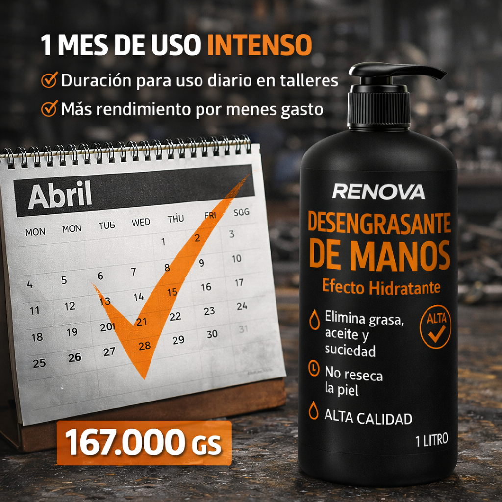 Desengrasante de manos- Hidratador, todos los talleres ya loo tienen + Envio Gratis