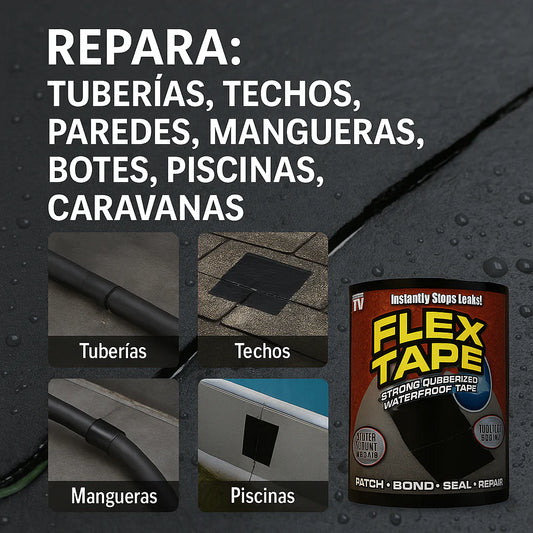 CINTA REPARADORA FLEX TAPE – ¡EL PODER DEL SELLADO PROFESIONAL! 💪 + ENVÍO GRATIS 🔥🚀