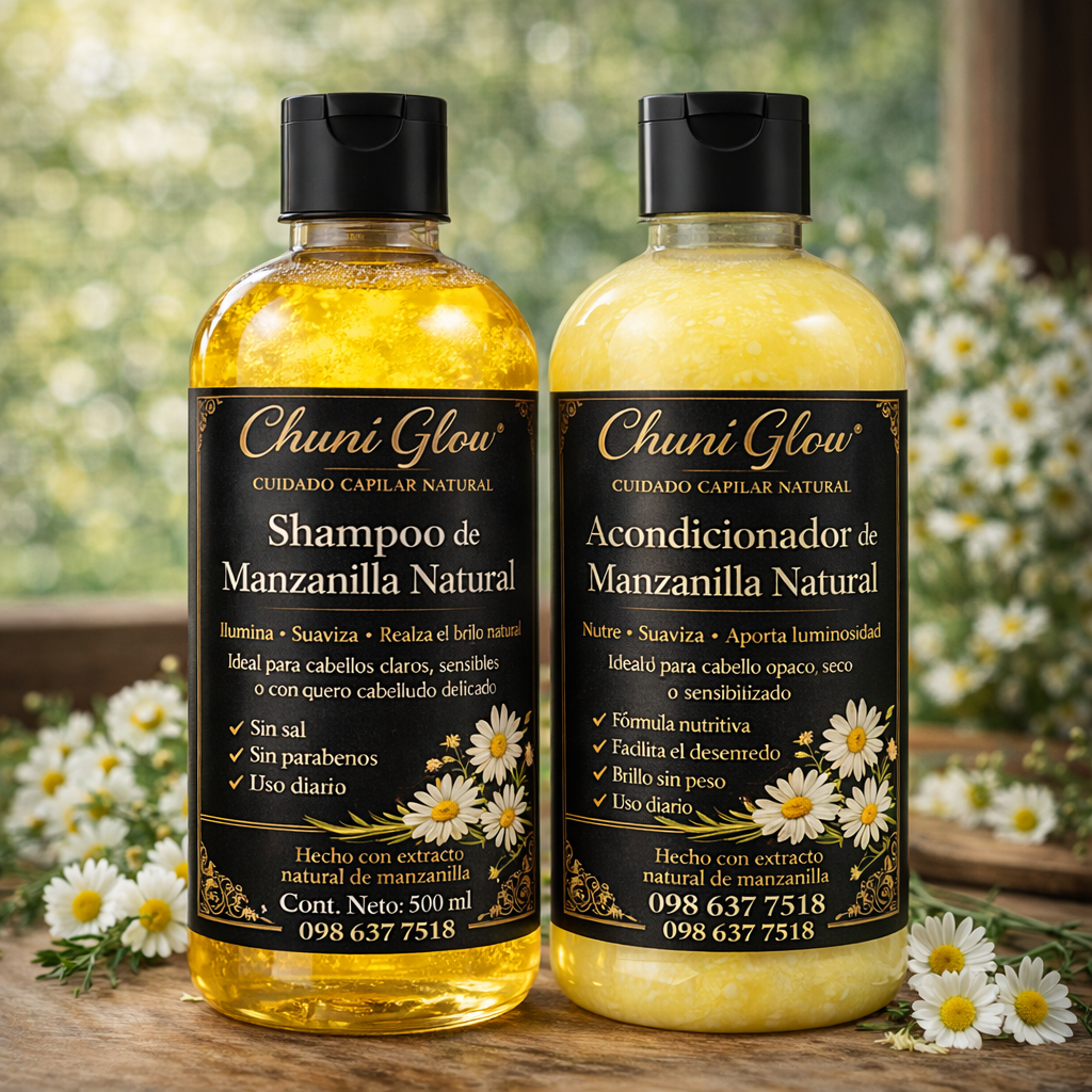 🌼 Shampoo + Acondicionador de Manzanilla: nutrición real, brillo que se nota...